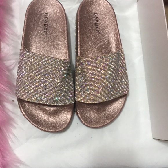 Bamboo multicolor Rhinestone slides - Picture 4 of 8